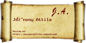 Jánosy Attila névjegykártya